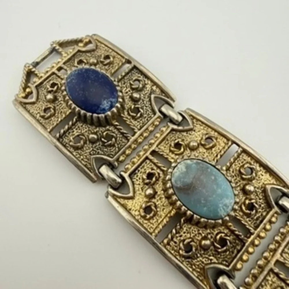 Sarah Coventry Granada Multi-Color Bracelet Faux Stone Panel Vintage Granada